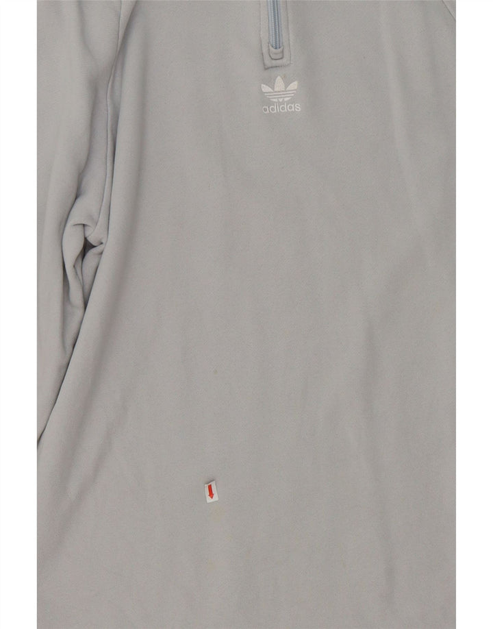 ADIDAS Mens Graphic Zip Neck Sweatshirt Jumper Medium Blue Cotton Vintage Adidas and Second-Hand Adidas from Messina Hembry 