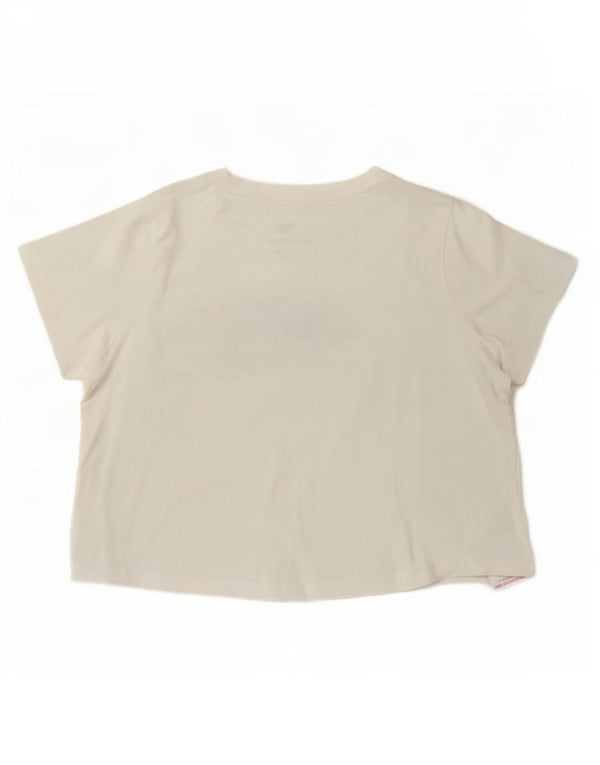 Nike Girls Crop Graphic T-Shirt Top 12-13 Years Large White Cotton