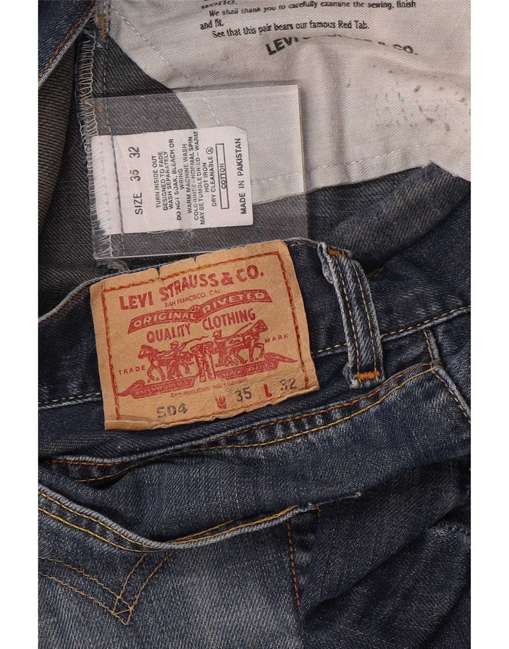 Levi's Mens 504 Regular Straight Jeans W35 L32 Plavi pamuk