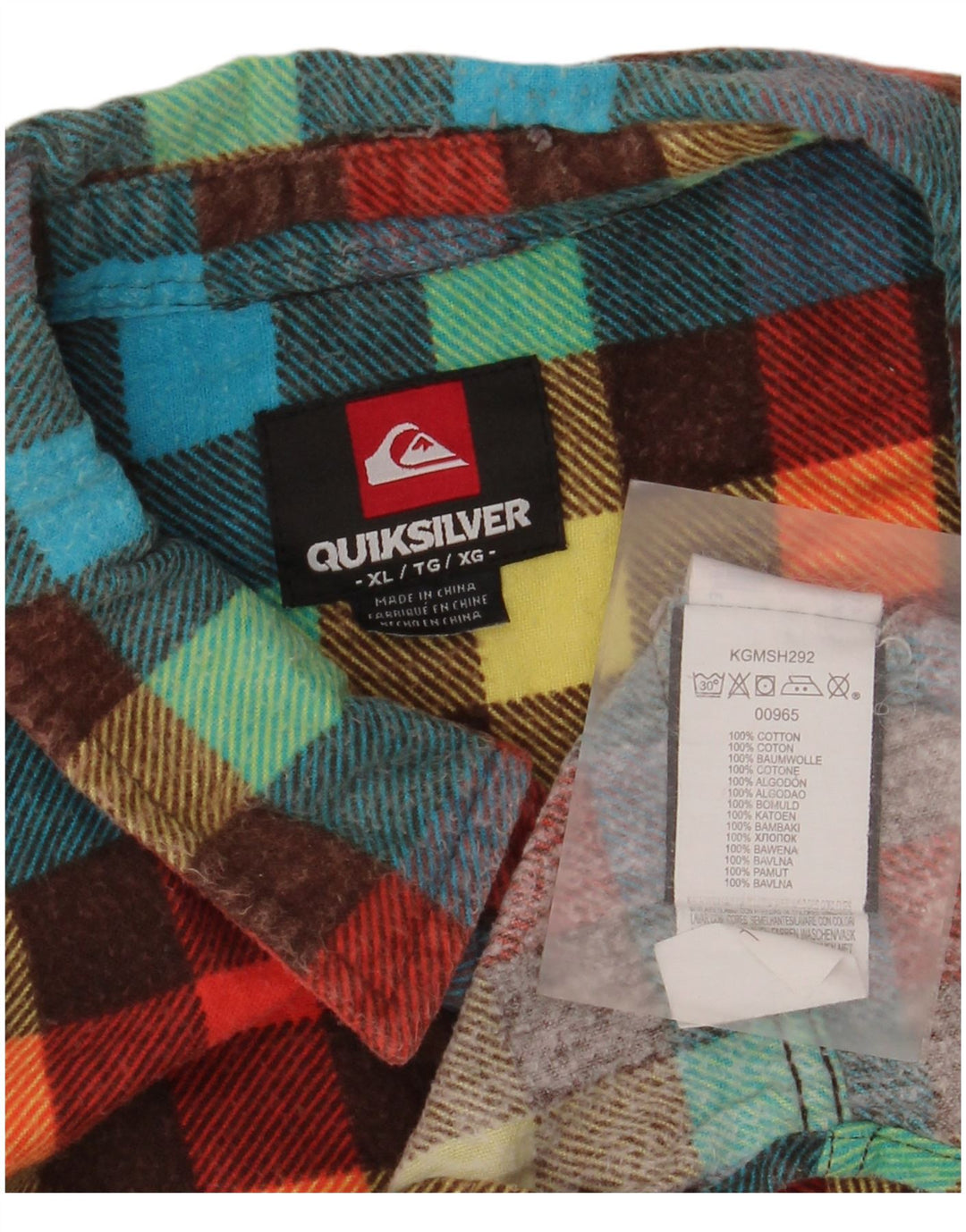 Quiksilver muška flanelska košulja XL, višebojni pamuk od ginghama