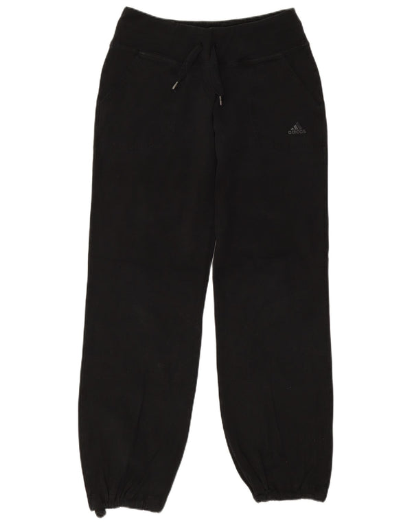 ADIDAS Womens Tracksuit Trousers Joggers UK 10 Small  Black Cotton