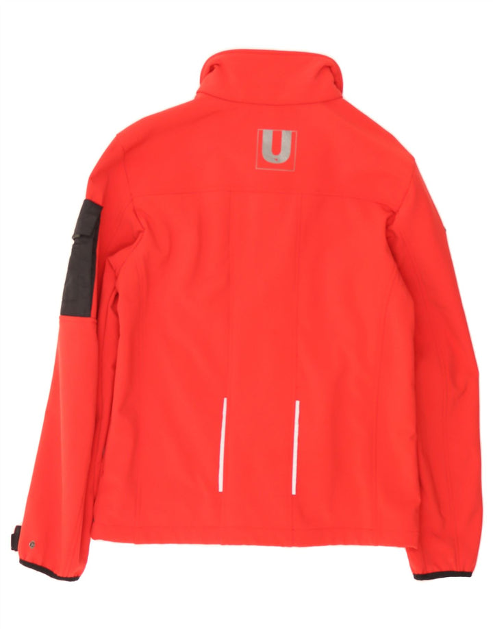 DIADORA Womens Windbreaker Jacket UK 14 Medium Red Colourblock Polyester Vintage Diadora and Second-Hand Diadora from Messina Hembry 