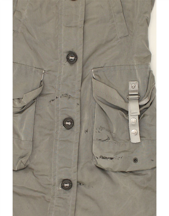 PEUTEREY Womens Padded Coat IT 40 Small Grey | Vintage PEUTEREY | Thrift | Second-Hand PEUTEREY | Used Clothing | Messina Hembry 