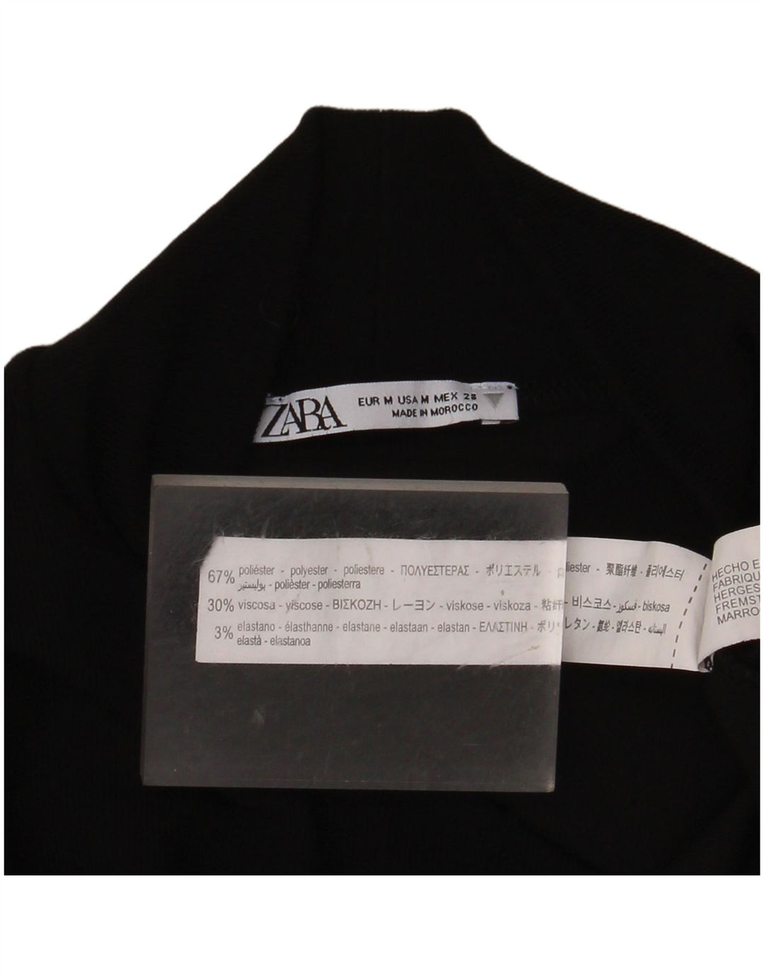 ZARA ženski bodi dugih rukava UK 12 srednji crni poliester