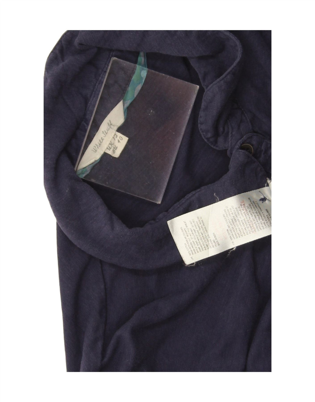 Bijela ženska košulja UK 12 srednje tamnoplavi pamuk