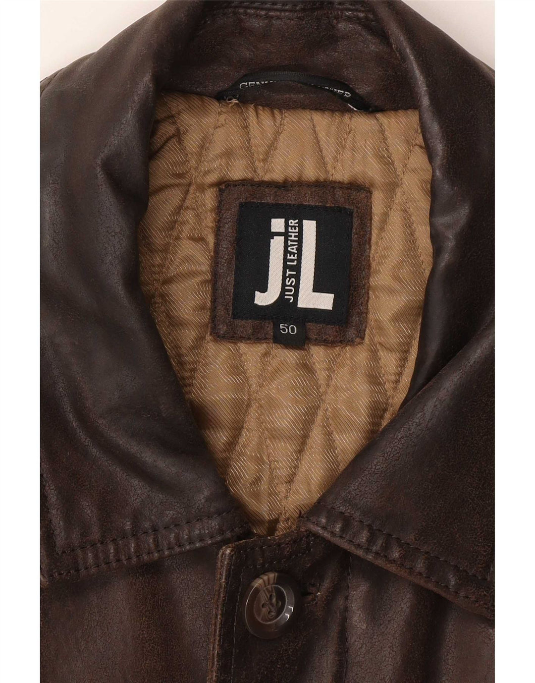 Vintage muška vojna kožna jakna IT 50 Large Brown