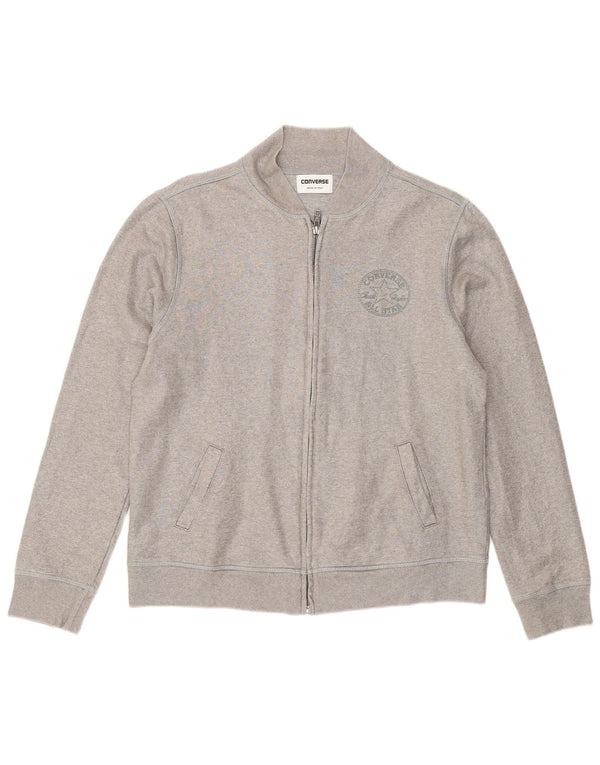 CONVERSE ženska gornja jakna trenirke UK 14 Large Silver Cotton