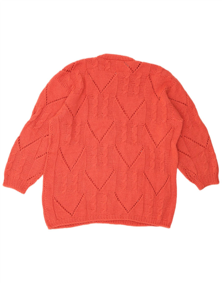 VINTAGE ženski džemper s okruglim izrezom UK 18 XL Crveni