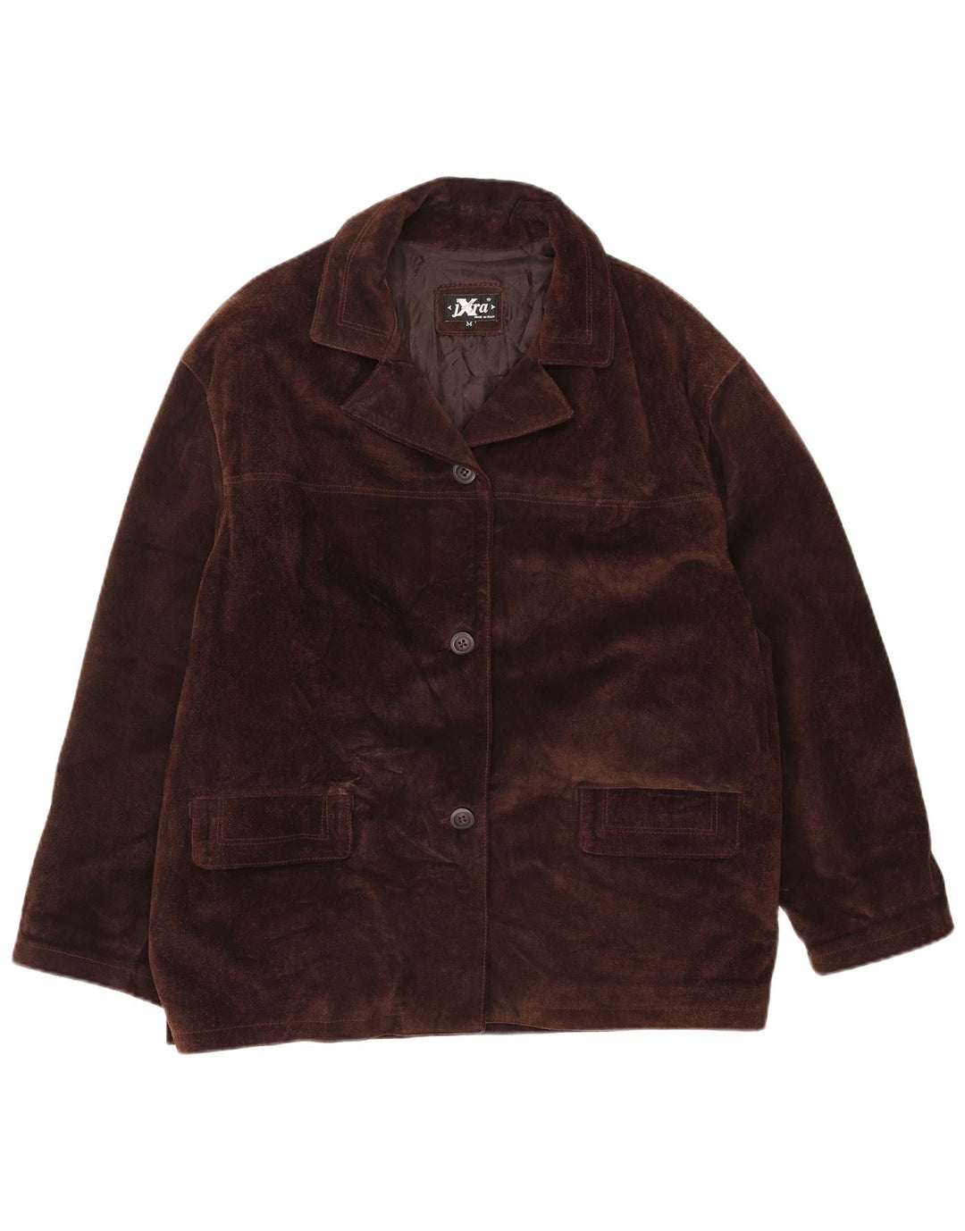 VINTAGE ženska prevelika prevelika jakna od brušene kože UK 14 Srednje smeđa