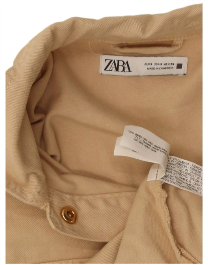 Prevelika ženska Zara bomber jakna UK 10 Mala, bež pamuk