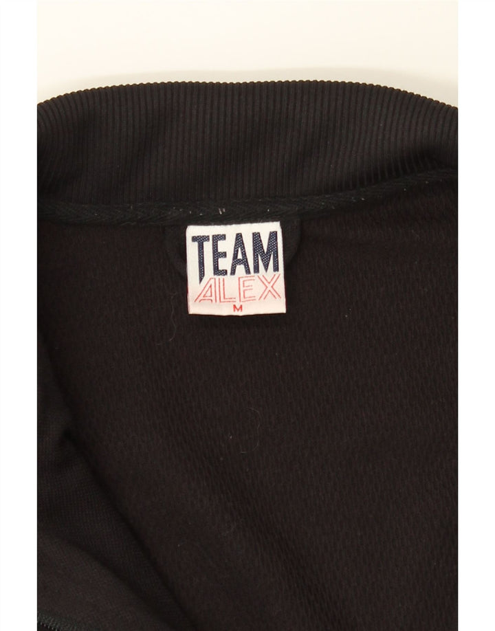 VINTAGE Mens Tracksuit Top Jacket Medium Black Polyester Sports Vintage Vintage and Second-Hand Vintage from Messina Hembry 