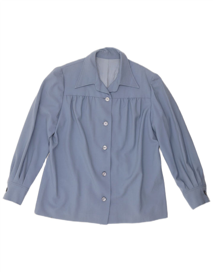 VINTAGE ženska košulja UK 18 XL plava