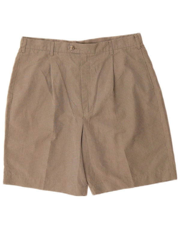 Marks & Spencer muške chino kratke hlače W36 veliki zeleni karirani poliester
