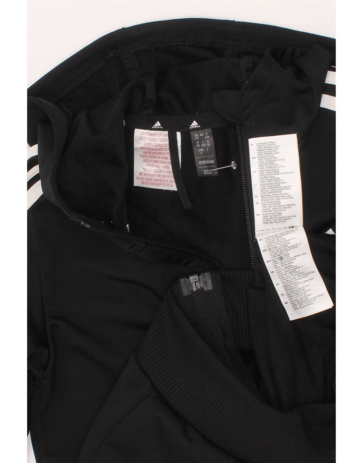 Adidas pulover s kapuljačom s patentnim zatvaračem za dječake 6-7 godina, crni poliester
