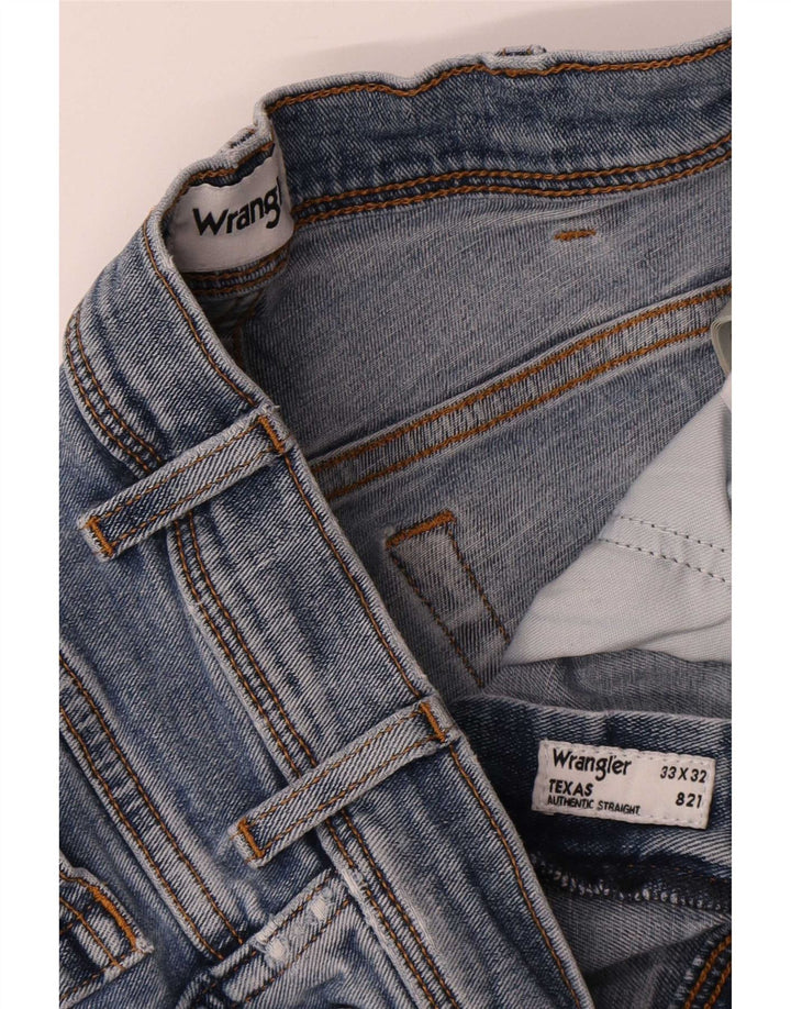 Wrangler muške teksaške ravne traperice W33 L32 plavi pamuk