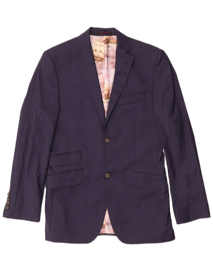 Ted Baker Muška jakna s 2 gumba UK 36 Mala tamnoplava vuna