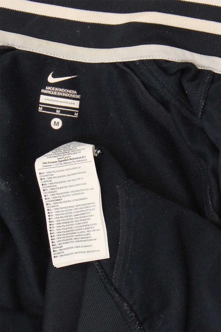 NIKE Womens Tracksuit Top Jacket UK 14 Medium Navy Blue Polyester