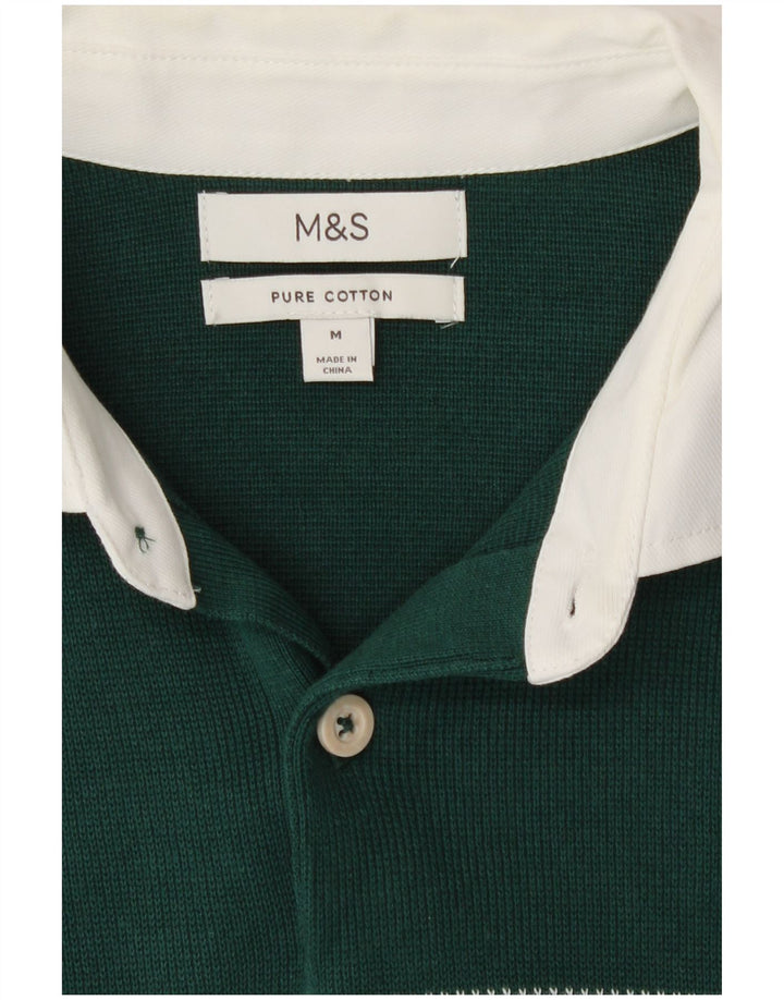 Marks & Spencer muški pulover s polo ovratnikom srednje zelene boje