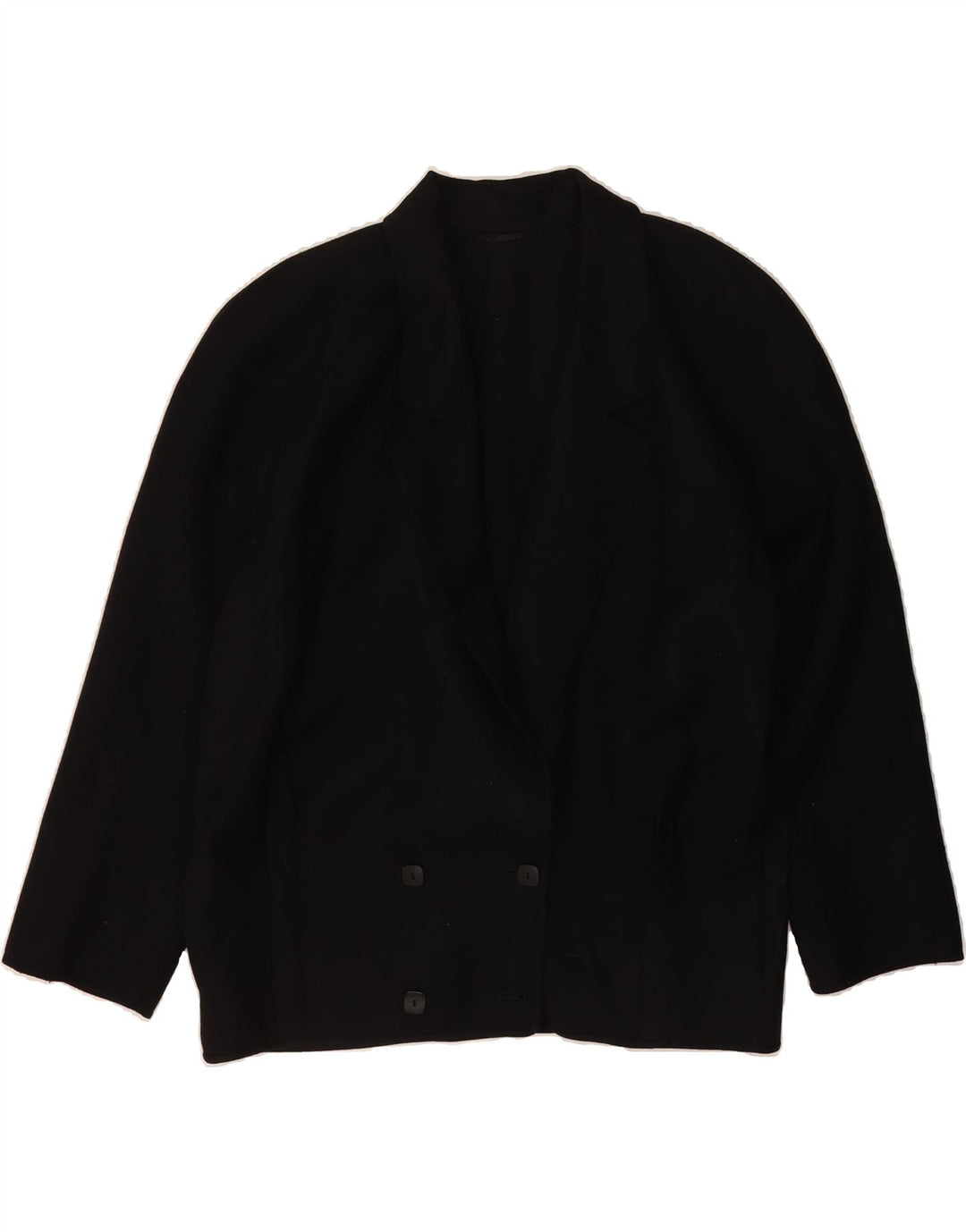 VINTAGE Womens Double Breasted Blazer Jacket IT 48 XL Black Vintage Vintage and Second-Hand Vintage from Messina Hembry 