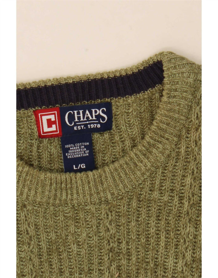 Chaps, muški pulover s okruglim izrezom, veliki zeleni flekasti pamuk