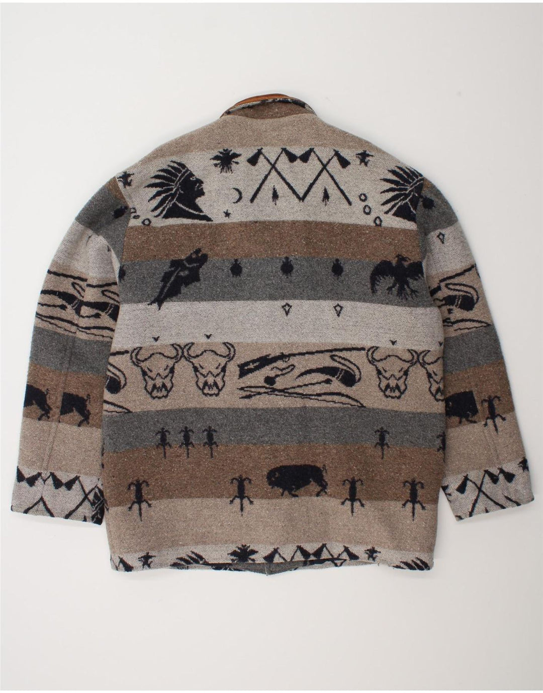 Vintage muška vjetrovka s apstraktnim uzorkom UK 42 XL siva Fair Isle