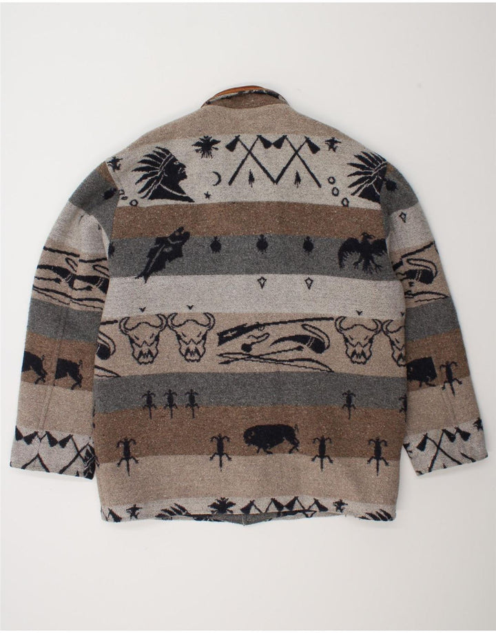 Vintage muška vjetrovka s apstraktnim uzorkom UK 42 XL siva Fair Isle
