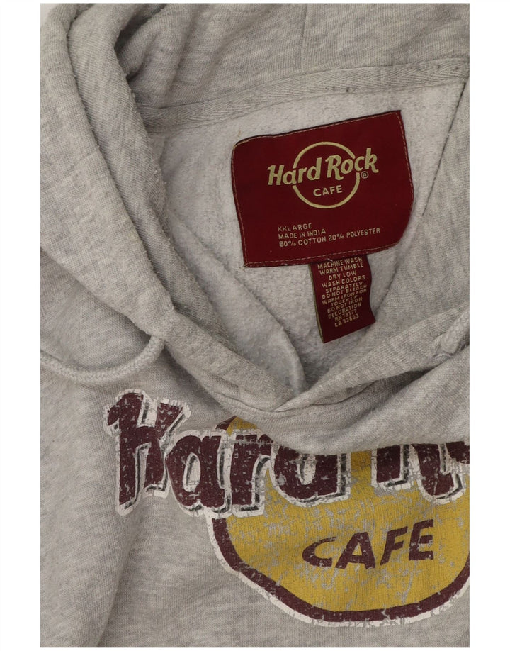 Hard Rock Cafe muška majica s kapuljačom s kapuljačom s grafičkim motivima 2XL, sivi flekasti pamuk