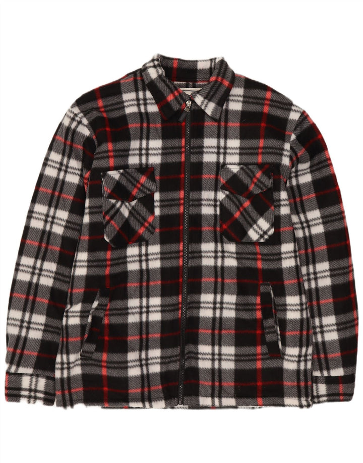 Vintage muška košulja Sherpa Lumberjack od flanela, srednje crna karirana poliester