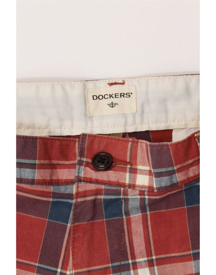 Dockers muške chino kratke hlače W34 veliki crveni karirani pamuk