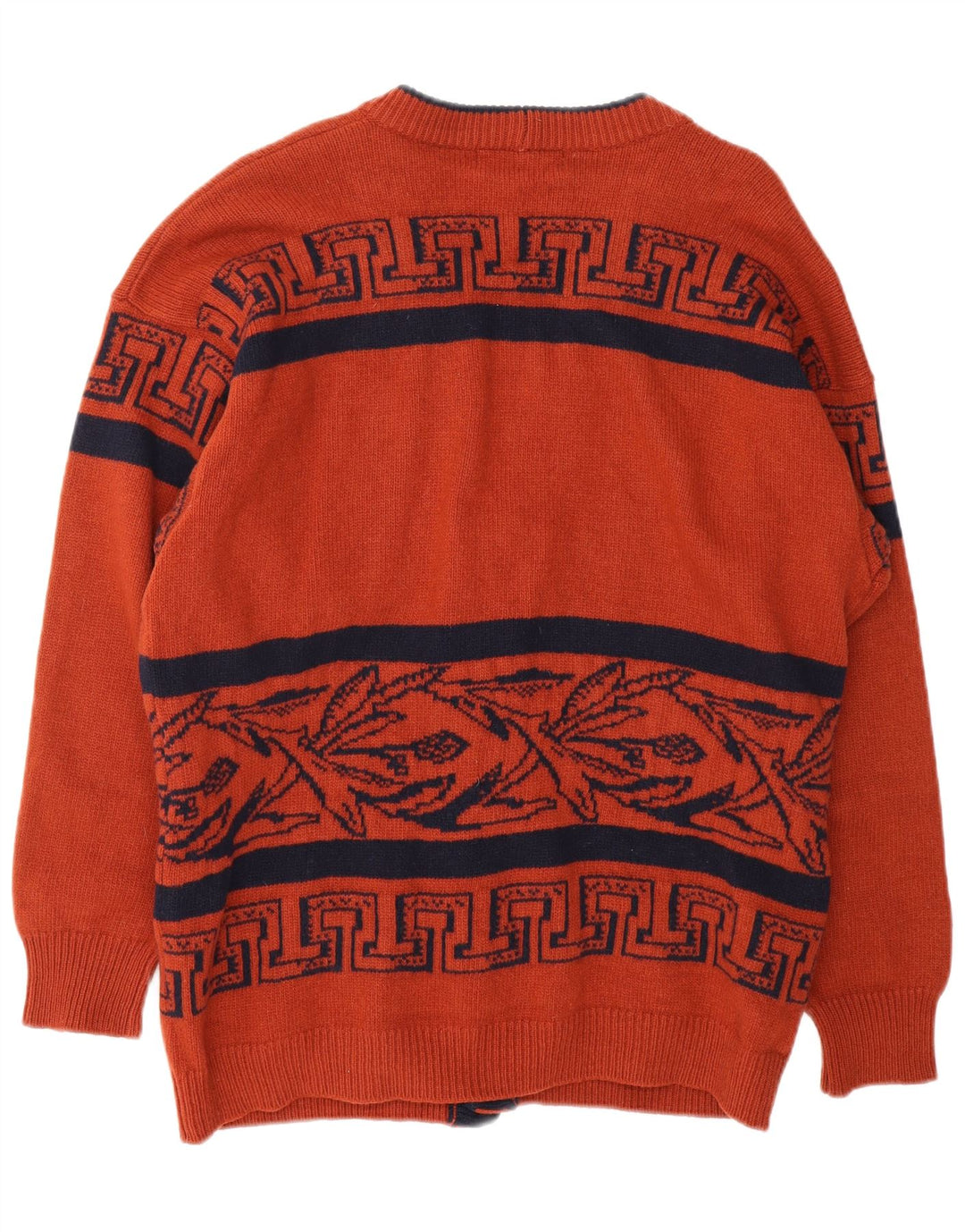 ICEBERG muški grafički kardigan džemper srednje smeđe geometrijske djevičanske vune