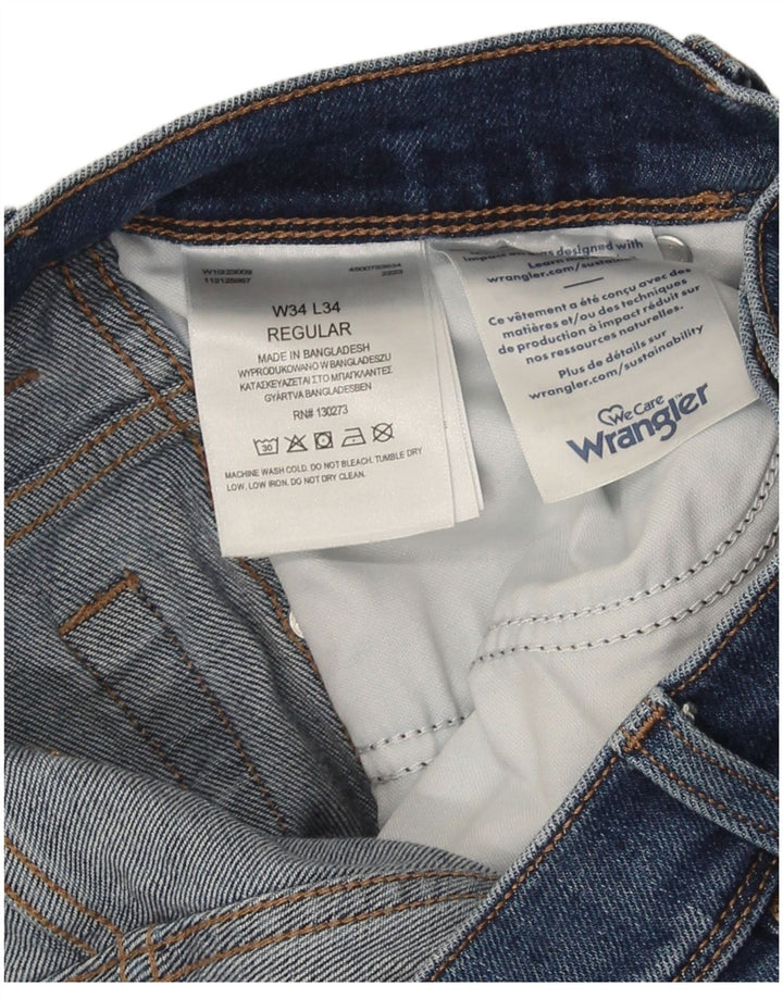 Wrangler muške ravne traperice W34 L34 plavi pamuk