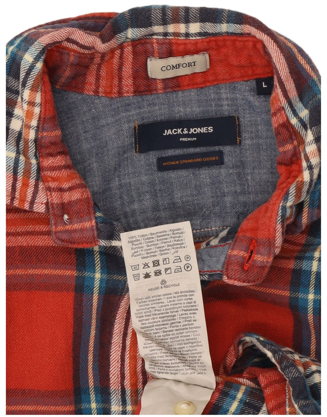 Jack & Jones muška flanelska košulja, veliki crveni karirani pamuk