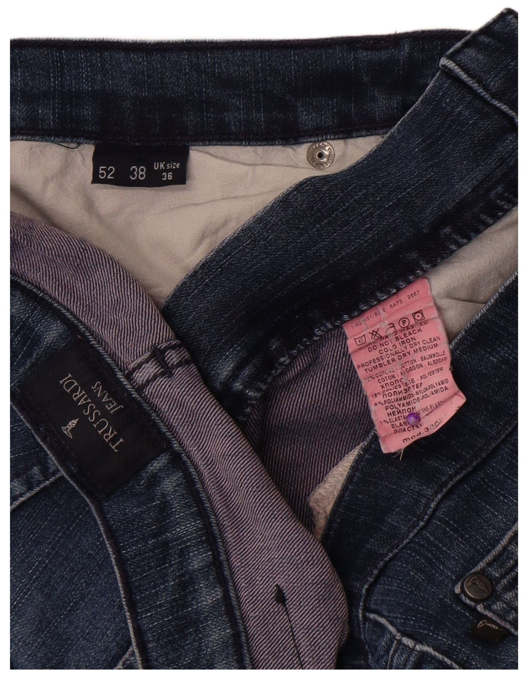 Trussardi muške ravne traperice W36 L32 plavi pamuk
