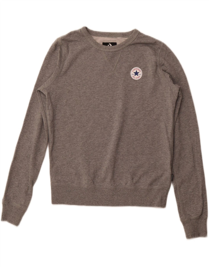 CONVERSE Womens Sweatshirt Jumper UK 10 Small Grey Cotton