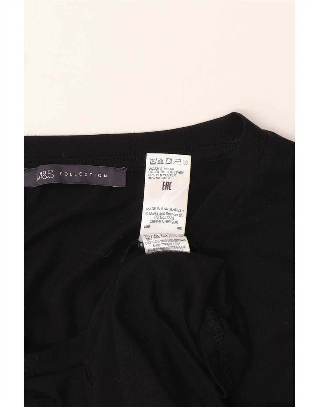 Marks & Spencer ženska majica dugih rukava UK 10 mala crna poliester