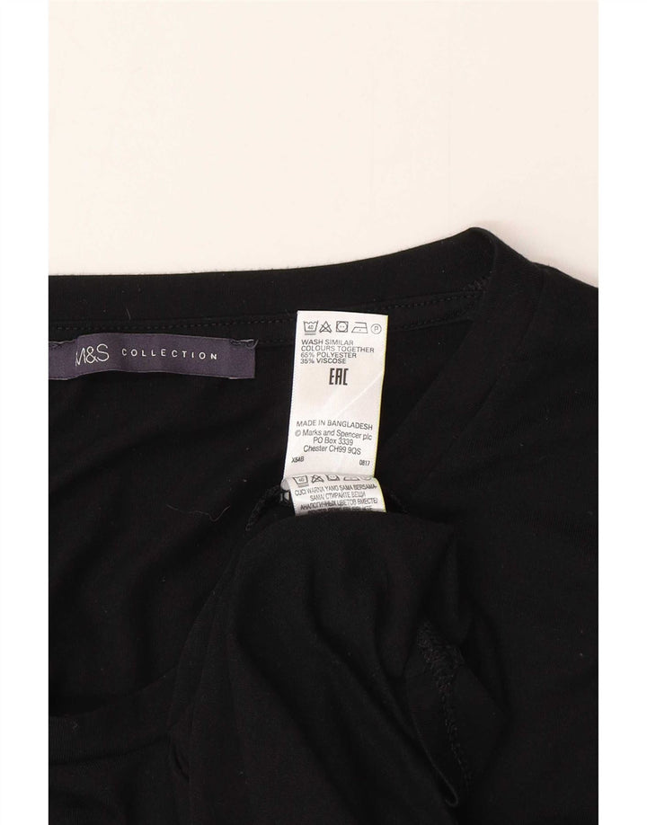 Marks & Spencer ženska majica dugih rukava UK 10 mala crna poliester