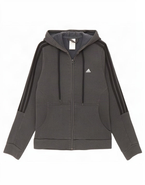 Adidas ženski pulover s kapuljačom s patentnim zatvaračem UK 14 srednje sivi pamuk