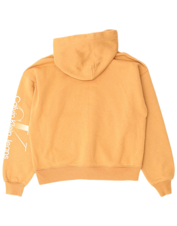 CALVIN KLEIN JEANS Ženska prevelika majica s kapuljačom UK 10 Small Beige