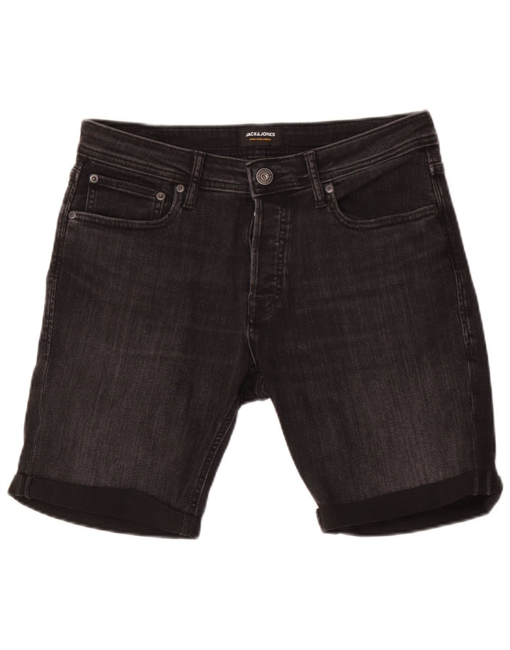 Jack & Jones muške traper kratke hlače srednje veličine W32 crni pamuk