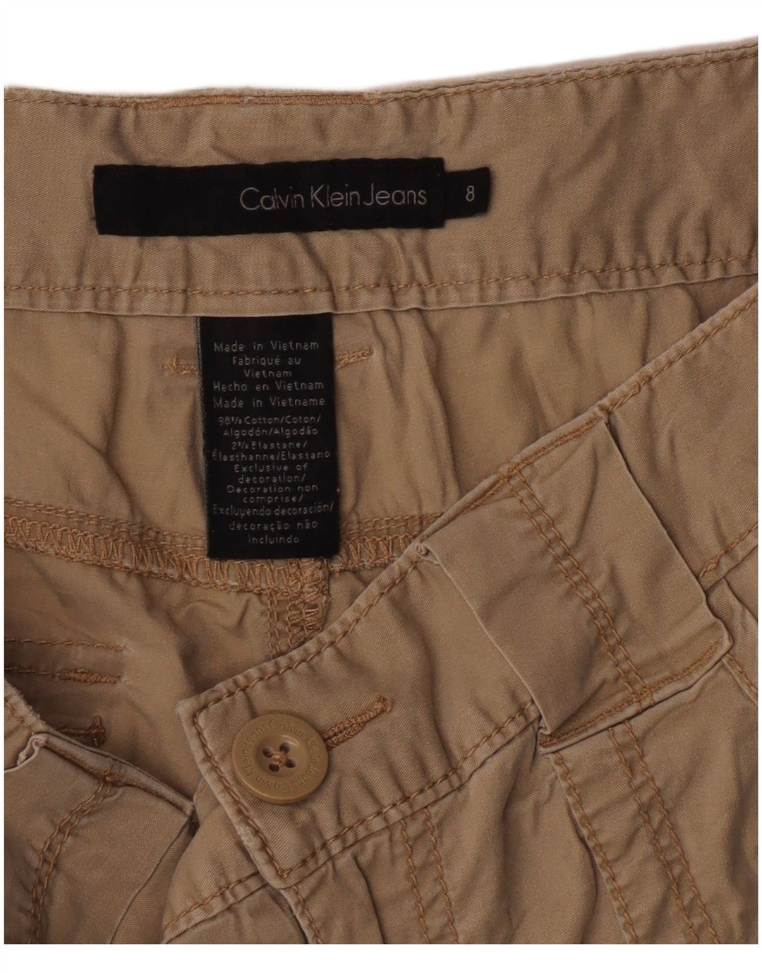 Calvin Klein Jeans Ženske ležerne kratke hlače US 8 Medium W30 Beige Classic