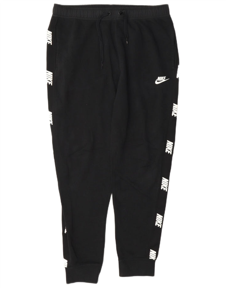 Nike muške trenirke s grafičkim motivima, srednje crne pamučne hlače