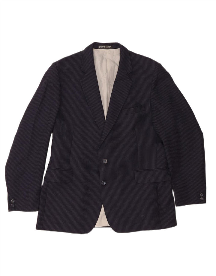 PIERRE CARDIN Mens 2 Button Blazer Jacket UK 36 Small Navy Blue Striped