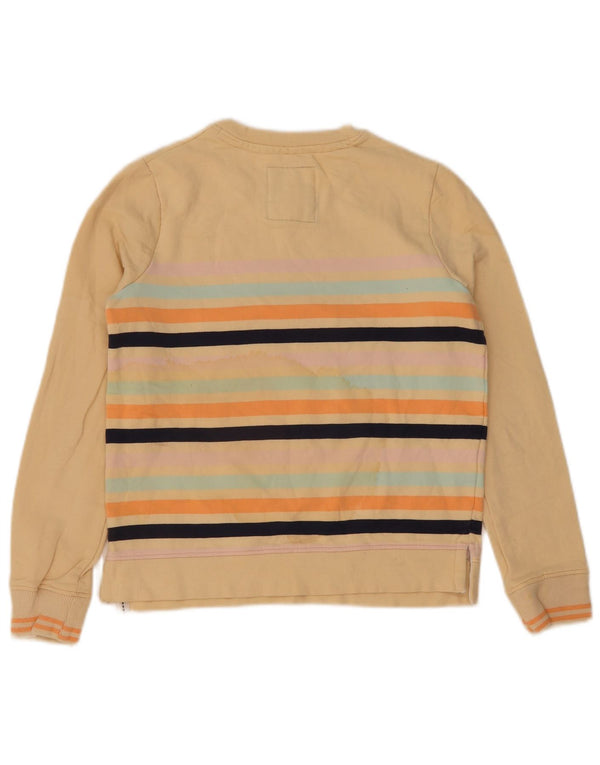 Crew Clothing Ženska majica s kratkim rukavima UK 8 Mali bež prugasti pamuk