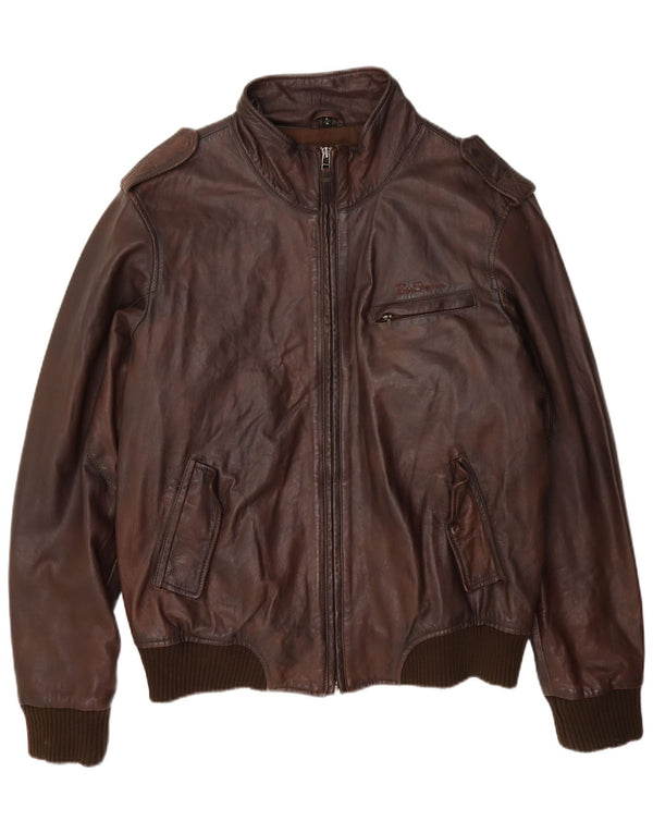 Ben Sherman muška vojna kožna jakna UK 42 XL smeđa