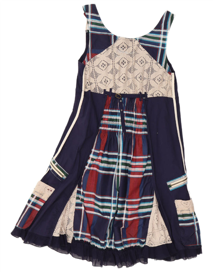 DESIGUAL Ženska grafička haljina A-kroja EU 40 srednje tamnoplava patchwork