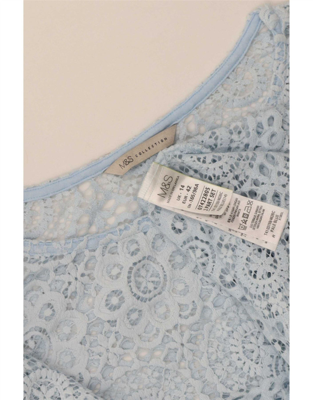 Marks & Spencer gornji dio ženske bluze UK 14 veliki plavi cvjetni poliamid