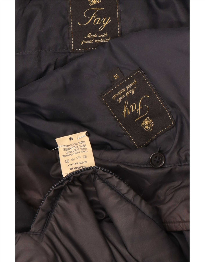 Fay Mens Military Jacket UK 38 Medium Black Polyamide