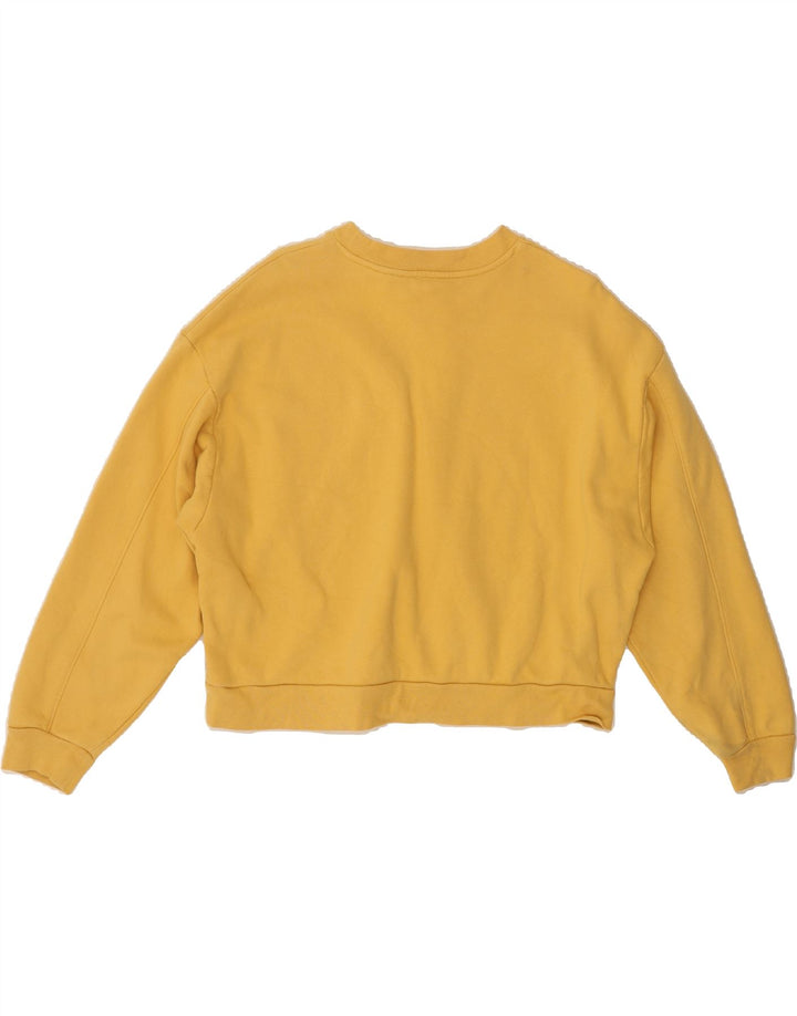 LEVI'S Womens Oversized Crop Graphic Sweatshirt Jumper UK 14 Large Yellow Vintage Levi's and Second-Hand Levi's from Messina Hembry 