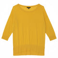 MASSIMO DUTTI Womens Boat Neck Jumper Sweater UK 14 Medium Yellow