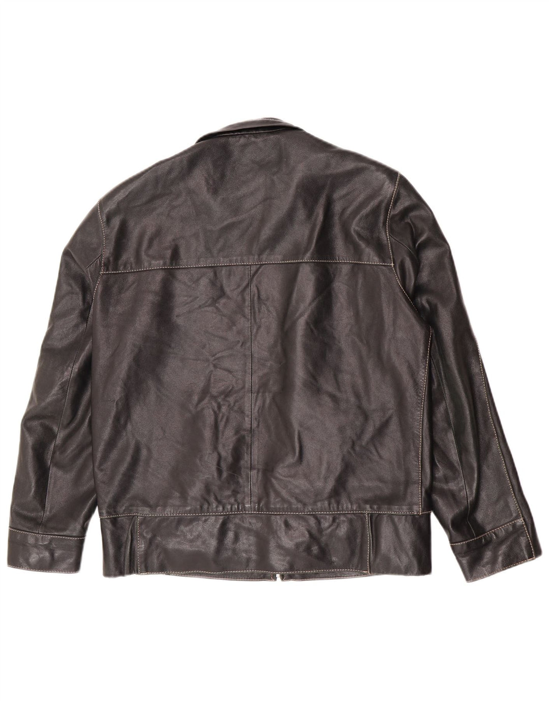Vintage muška kožna jakna s patentnim zatvaračem IT 50 Large Black Biker